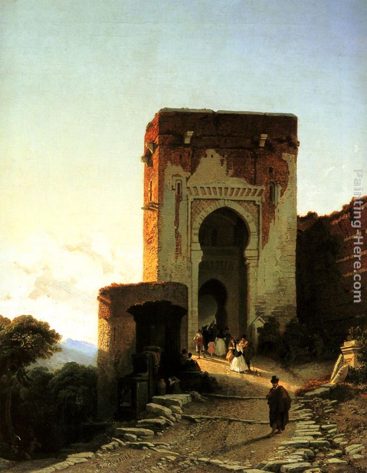 Porte de Justice, Alhammbra, Granada painting - Francois Antoine Bossuet Porte de Justice, Alhammbra, Granada art painting